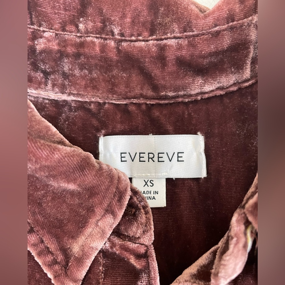 Evereve Eloise Velvet Button-Up Shirt - Brown XS - Picture 4 of 11